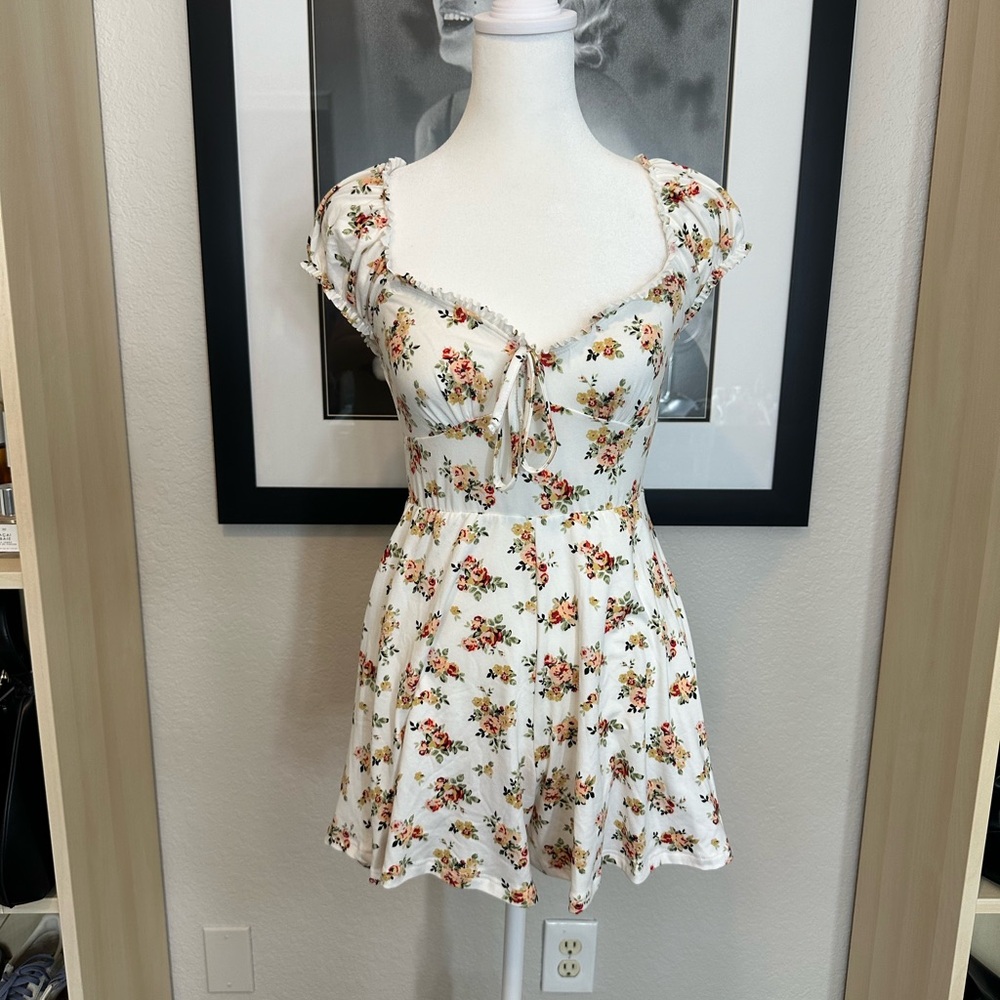 Floral White Romper